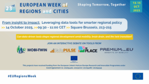 From insight to impact: leveraging data-driven approaches for smarter regional policy – European Week of Regions and Cities | 14/10/2025, 09:30 – 11:00 CET