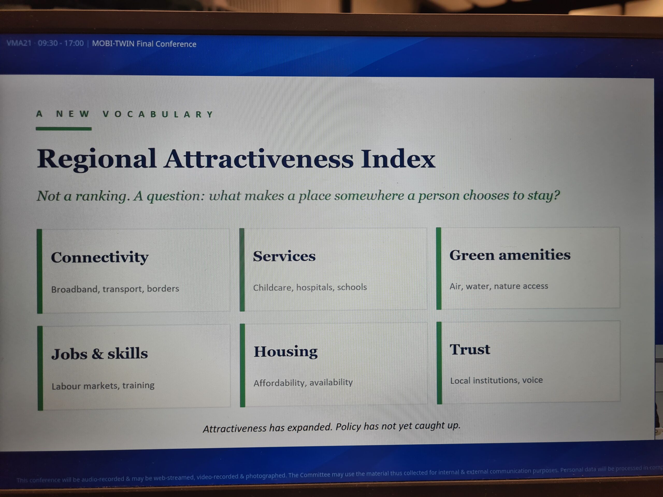 MOBI-TWIN Final Conference - Regional Attractiveness Index presentation